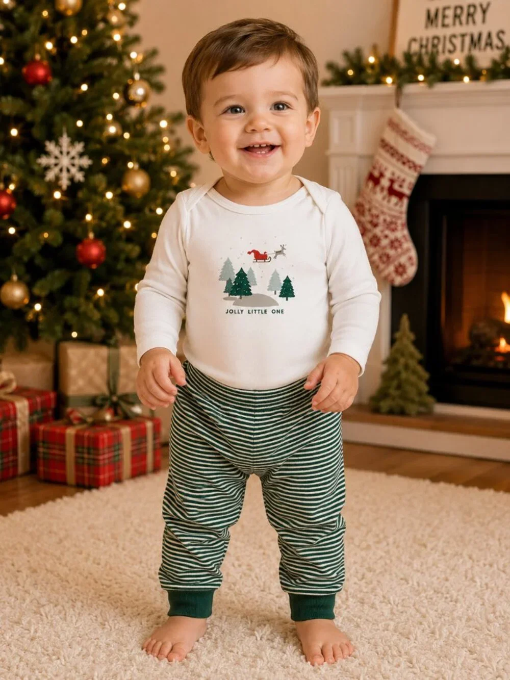 NWT Carter's Toddler Boy Christmas Outfit 2 Piece Set 12 Months Reindeer Holiday
